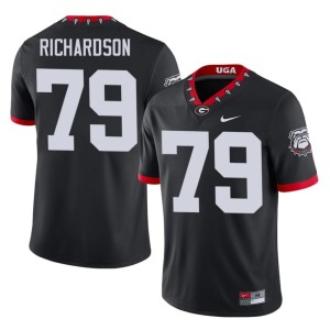 Men's #79 TyQuez Richardson Black Bulldog Nation Mascot 100th Anniversary NCAA Jersey 625467-699