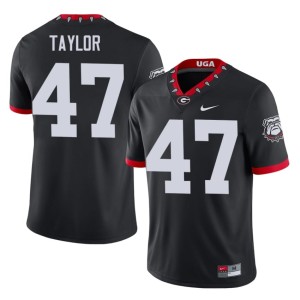 Men Black #47 Mascot 100th Anniversary University of Georgia NCAA Will Taylor Jerseys 730735-889