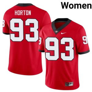 Womens Carter Horton Red #93 University University of Georgia Jersey 704075-159