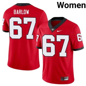 Women University Clinton Barlow Georgia Bulldogs #67 Red Jersey 921646-664