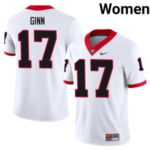 Womens White Georgia Colter Ginn Game #17 Jersey 183275-446