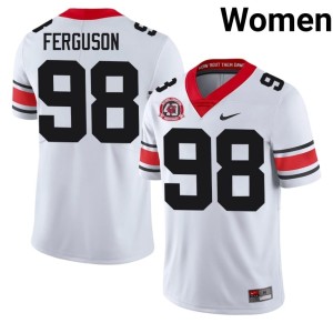 Women 1980 National Champions 40th Anniversary White Georgia Bulldogs Connor Ferguson #98 2026 Jersey 233930-589