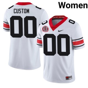 Womens White #00 Custom 1980 National Champions 40th Anniversary Go Dawgs Limited Jerseys 103090-510