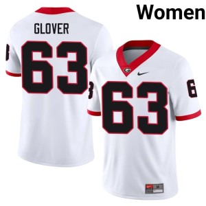 Women's #63 Limited White Dontrell Glover Go Dawgs Jersey 187581-203