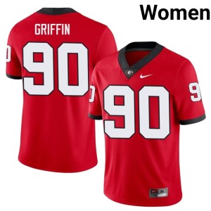 Women's #90 Georgia 2026 Elijah Griffin Red Jerseys 373311-700