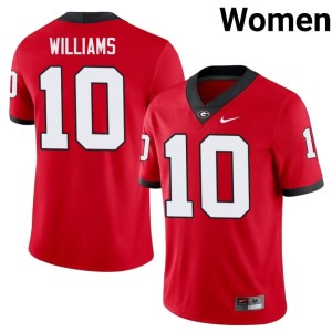 Women's #10 Embroidery Georgia Bulldogs Red Elyiss Williams Jerseys 572872-479