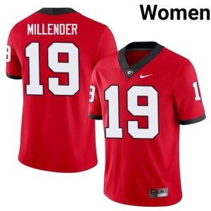 Women Red Alumni Hezekiah Millender #19 Georgia Jersey 653740-144