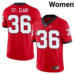 Women's Damn Good Dawgs Jackson St. Clair Red Official #36 Jerseys 606203-985