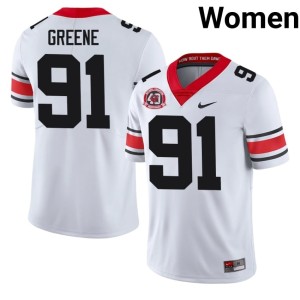 Women's 1980 National Champions 40th Anniversary White #91 Justin Greene DGDs Embroidery Jerseys 489929-970