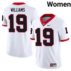 Women's 2026 Georgia Bulldogs White #19 Justin Williams Jerseys 911689-188