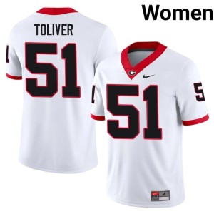 Womens Limited Malachi Toliver White #51 Dawgs Jerseys 500840-248