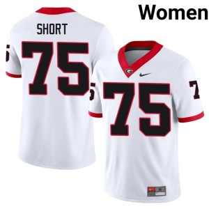 Womens College Mason Short #75 Dawgs White Jersey 486807-135