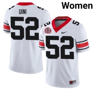 Womens Michael Uini University of Georgia 1980 National Champions 40th Anniversary #52 Limited White Jerseys 357294-756