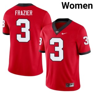 Women Official #3 Red Bulldog Nation Nate Frazier Jerseys 242847-135