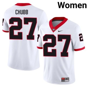 Womens Nick Chubb DGDs #27 College White Jerseys 512705-744