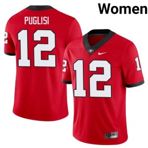 Women Georgia Bulldogs Red #12 Football Ryan Puglisi Jersey 390445-464