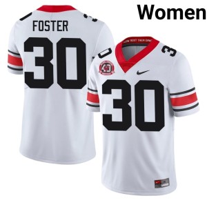 Women's #30 College 1980 National Champions 40th Anniversary White Go Dawgs Terrell Foster Jersey 766470-340