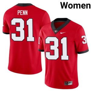 Women's Wade Penn Georgia Bulldogs #31 Red Official Jerseys 928722-200