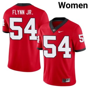 Womens Georgia Red Waltclaire Flynn Jr. Limited #54 Jerseys 873845-314