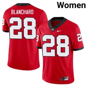 Women's #28 Alumni Go Dawgs Red Walter Blanchard Jersey 913366-480