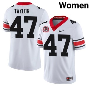 Women's Will Taylor UGA Bulldogs 1980 National Champions 40th Anniversary White #47 Football Jersey 869105-561