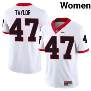 Women White UGA Bulldogs Will Taylor College #47 Jerseys 965890-600