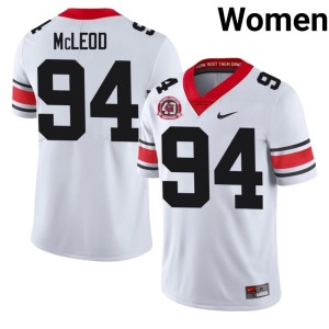 Womens White 1980 National Champions 40th Anniversary #94 Bulldog Nation Replica Xzavier McLeod Jerseys 306221-306