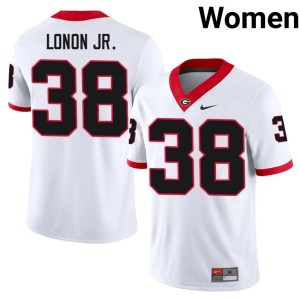 Womens AJ Lonon Jr. Limited #38 White Bulldog Nation Jerseys 204600-762