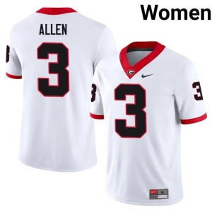 Women #3 Alumni White C.J. Allen Damn Good Dawgs Jersey 445192-155