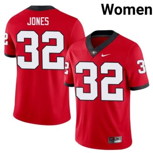 Womens #32 Player University of Georgia Cash Jones Red Jersey 944450-553