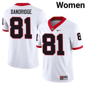 Women #81 Craig Dandridge White Replica Georgia Bulldogs Jersey 931938-612