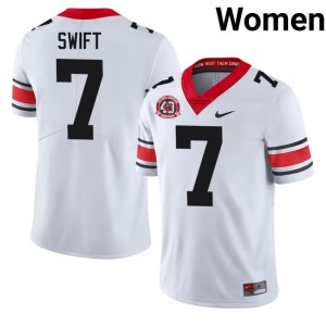 Women's Football White #7 D'Andre Swift Damn Good Dawgs 1980 National Champions 40th Anniversary Jersey 532459-843