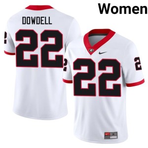 Womens #22 College Dawgs Dante Dowdell White Jersey 189083-466