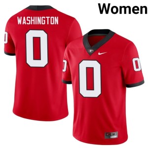 Women Darnell Washington Georgia Bulldogs #0 Red University Jerseys 648645-474