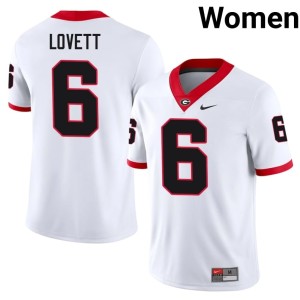 Women Dominic Lovett Dawgs Replica #6 White Jerseys 799125-881