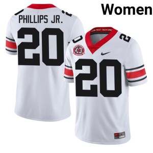 Women's 2026-27 1980 National Champions 40th Anniversary #20 White University of Georgia Dwight Phillips Jr. Jersey 354206-648