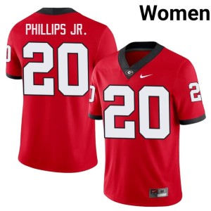 Womens Red #20 Georgia Alumni Dwight Phillips Jr. Jerseys 265711-242