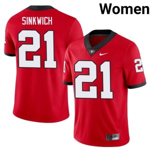 Womens Frank Sinkwich University of Georgia #21 Red Alumni Jersey 937871-450