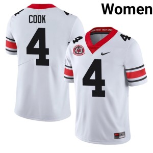 Women #4 Bulldog Nation Official James Cook White 1980 National Champions 40th Anniversary Jersey 676895-324