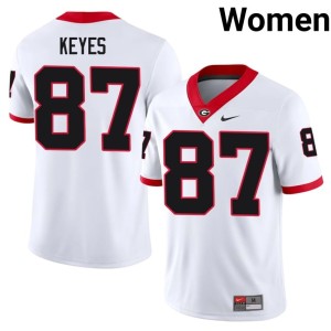Womens White Embroidery Lincoln Keyes #87 UGA Jerseys 270984-762