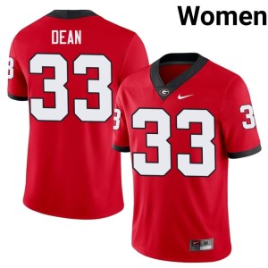 Women #33 Red Football PJ Dean DGDs Jerseys 310857-432