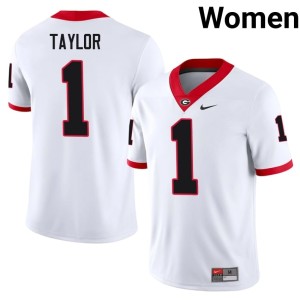 Womens 2026 White Georgia Bulldogs Talyn Taylor #1 Jerseys 764367-520