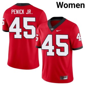 Women Red #45 Go Dawgs Football Terrence Penick Jr. Jersey 993893-879