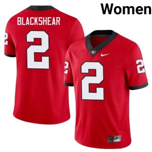 Womens Thomas Blackshear Red Georgia Embroidery #2 Jerseys 224872-900