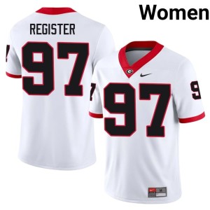 Womens White #97 Georgia University Wade Register Jerseys 567043-220