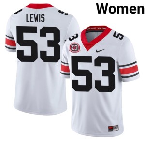 Womens 1980 National Champions 40th Anniversary Football Damn Good Dawgs Zach Lewis White #53 Jerseys 260217-480