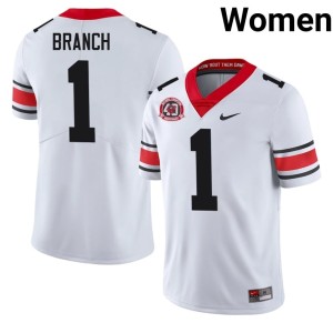 Women White NCAA Dawgs #1 Zachariah Branch 1980 National Champions 40th Anniversary Jerseys 247652-825