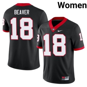 Women Black NCAA Bryson Beaver UGA Bulldogs #18 Jerseys 670366-743