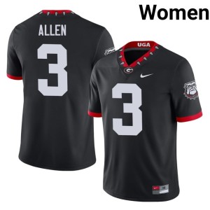 Women's #3 Georgia Bulldogs Black Mascot 100th Anniversary 2026-27 C.J. Allen Jersey 884482-561