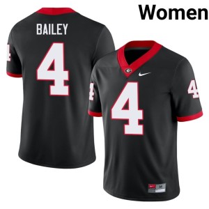 Women's #4 Black Replica Champ Bailey University of Georgia Jersey 690591-323